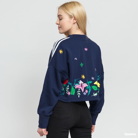 adidas Tops - adidas Originals Cropped Sweatshirt Floral Print